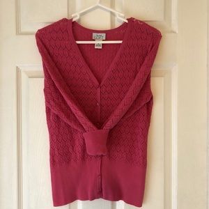 🌺Ann Taylor Hot Pink long sleeve cardigan 🌺